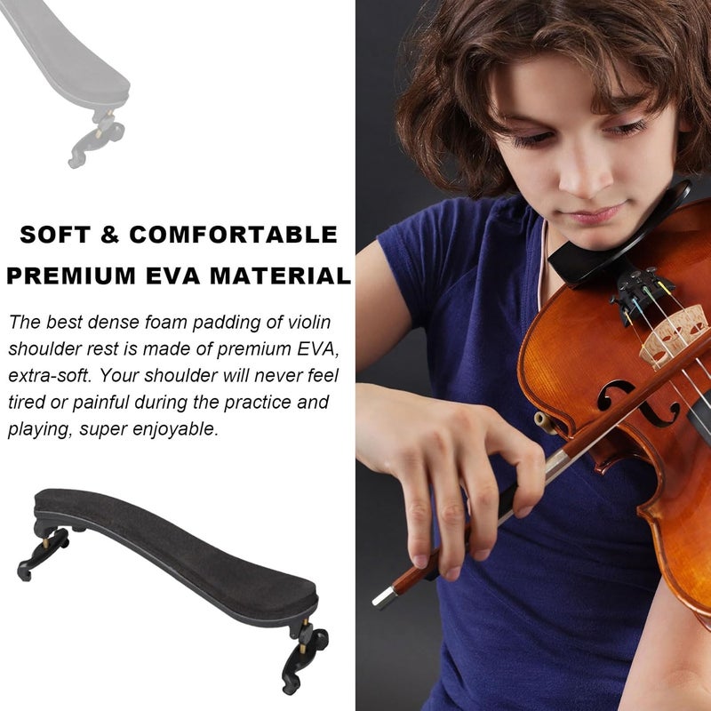 JV JO&VIN Violin Shoulder Rest for 1/2 Size, Collapsible and Height Adjustable Feet, Universal Type Parts Soft Easy to use, High Strength Sponge, Easy use for Kids Beginners - Image 3